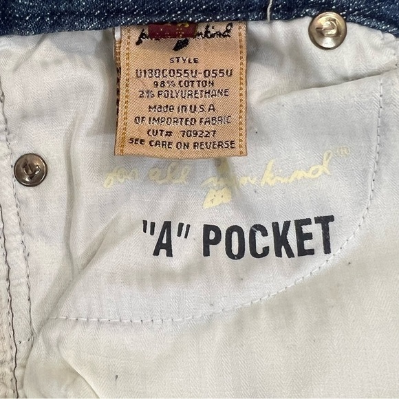 𝅺7 For All Mankind A Pocket Blue, Light Wash, Boot Cut Jeans Woman’s Size 28 - Picture 7 of 13